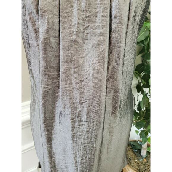 Forever Women's Solid Gray Polyester Sleeveless Scoop Neck Knee Length Dress L - Picture 3 of 11